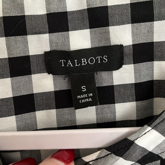 Talbots Black Gingham Blouse - Picture 3 of 5